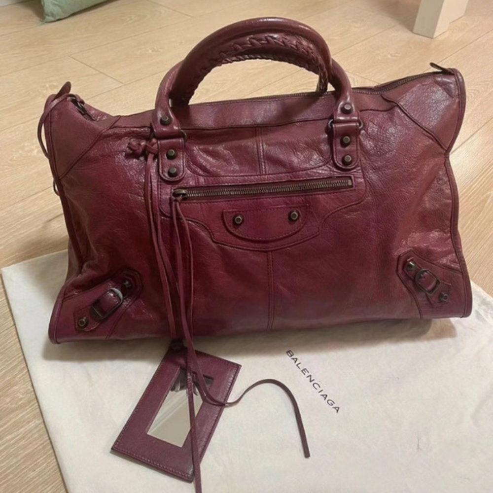 Balenciaga Burgundy Leather bag